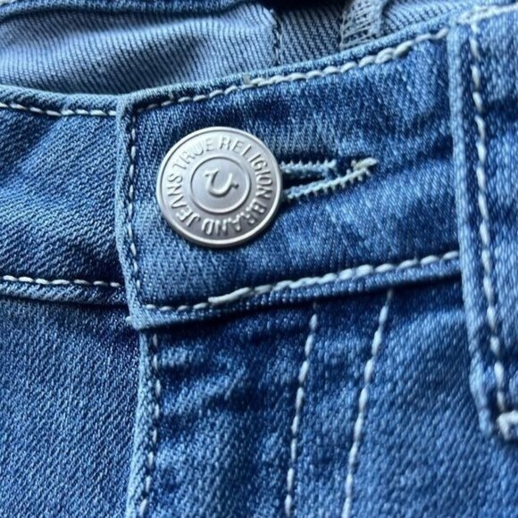 True Religion Jeans Womens 27 Blue Denim Mid Rise Super Skinny Stretch Fabric - Picture 3 of 10